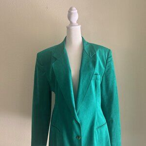 Vintage Russell Taylor Signatures Ultra Suede Blazer Green Womens SZ16 USA